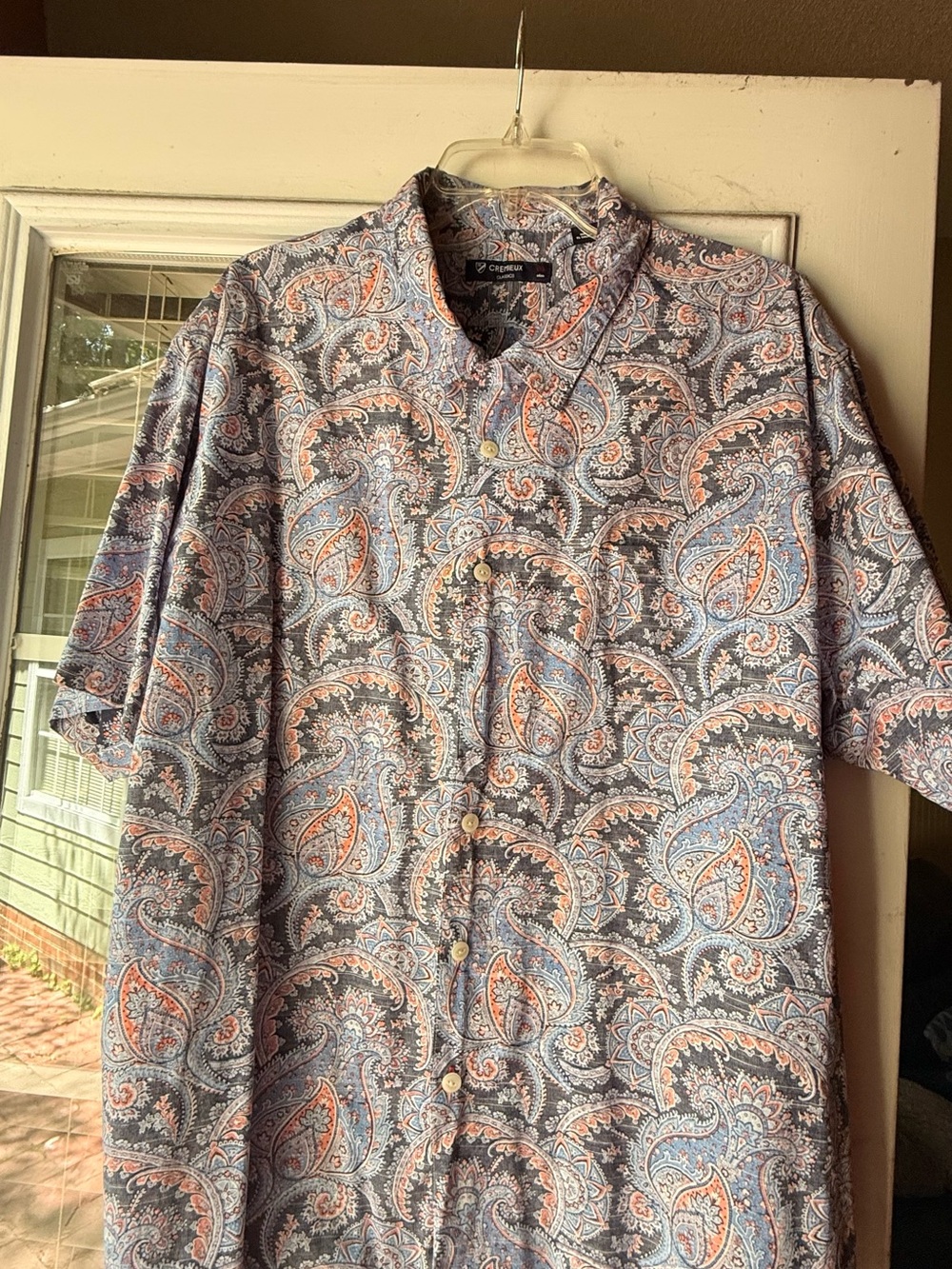 Daniel Cremieux Blue Paisley Short-Sleeve Button-Up Shirt